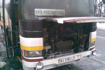 Под Киевом на ходу загорелся рейсовый автобус
