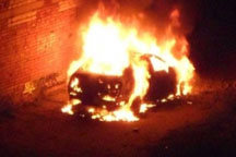 На Луганщине сожгли автомобиль коммуниста
