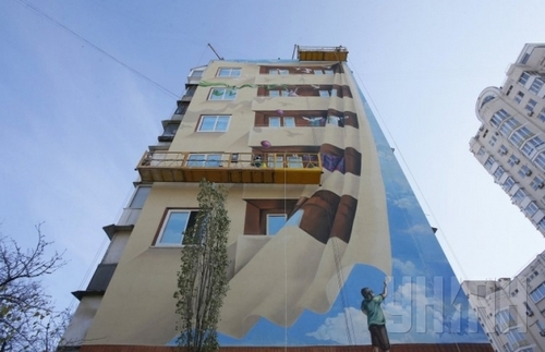 3D украсило один из столичных домов. ФОТО