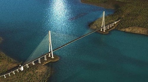 Через Керченский пролив начали строить временный мост. ВИДЕО