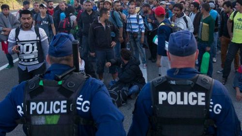 Мигранты прорвали заслоны венгерской полиции на границе. ВИДЕО