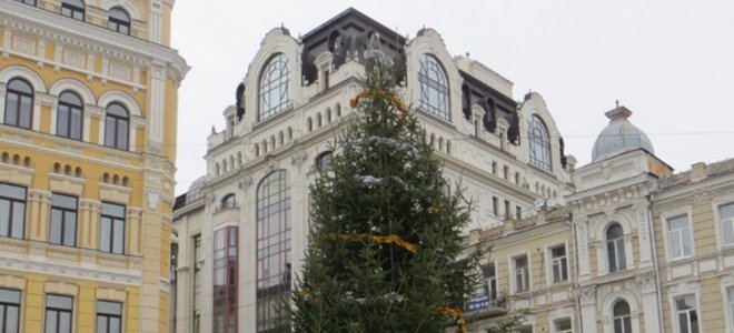 В Киеве уже устанавливают первую новогоднюю елку. ФОТО