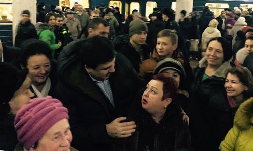 Саакашвили был замечен в метро Харькова. ФОТО