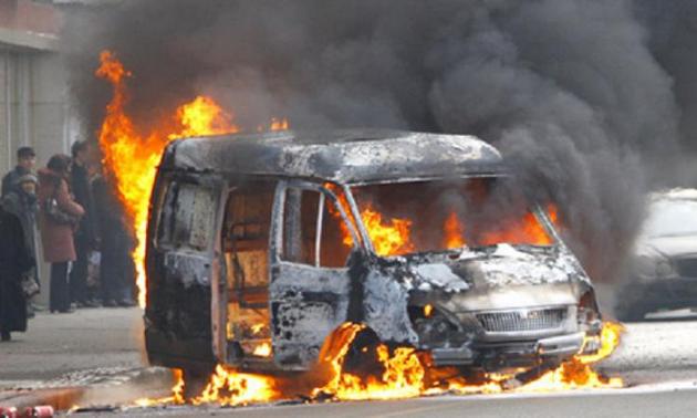 Под Черкассами загорелся автобус, забитый пассажирами. ВИДЕО