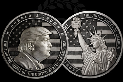 В Челябинске отчеканили Трампа на серебряных монетах 