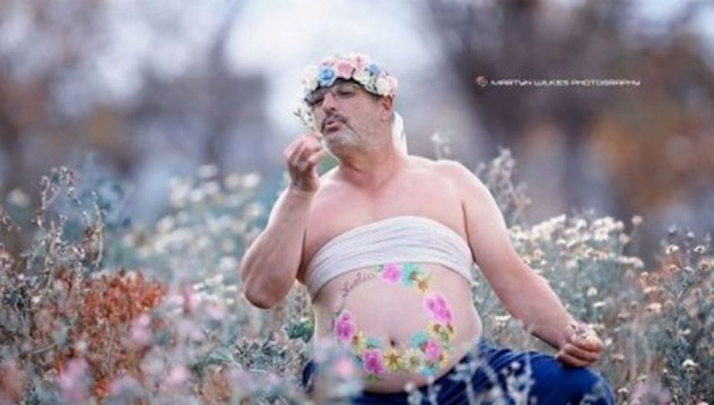 Беременный папа: креативная ФОТОсессия покорила сеть
