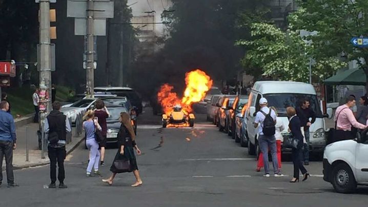 По улицам Киева разъезжал призрачный гонщик на пылающем квадроцикле