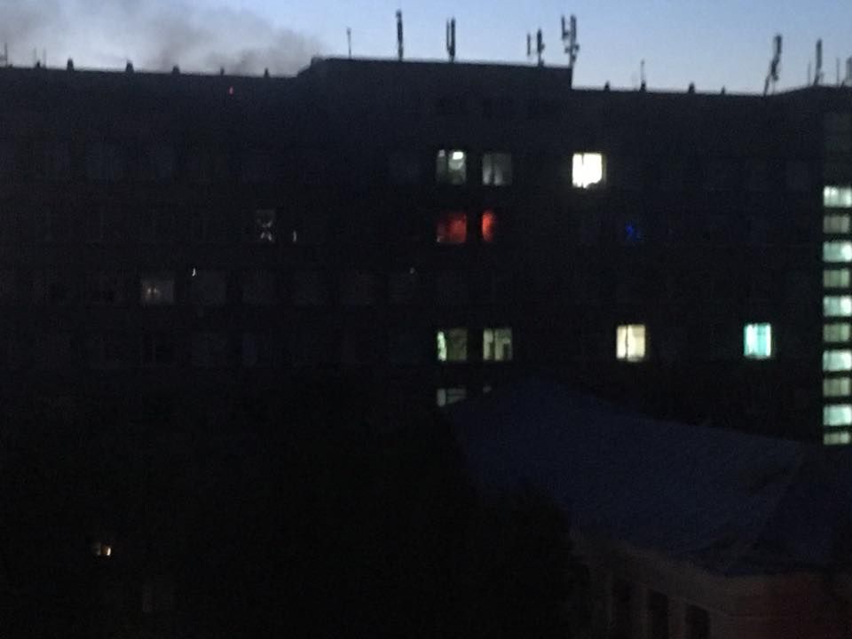 В центре Киева вспыхнуло здание института. ФОТО