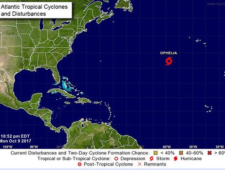 15-й тропический шторм в сезоне: в Атлантическом океане сформировался ураган «Офелия»