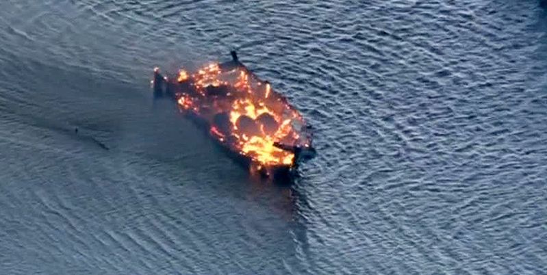 Во Флориде из-за пожара на судне пострадали более 15 человек