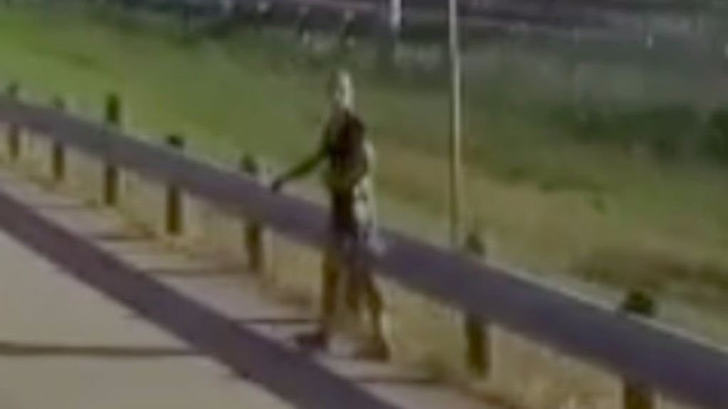 В Техасе по дороге ходил инопланетянин. ВИДЕО