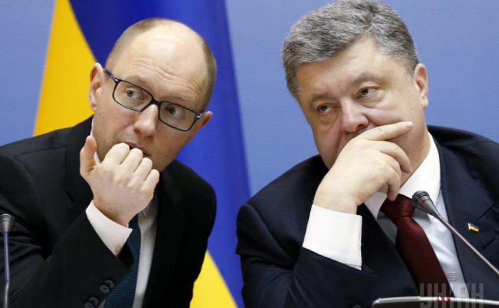 Виктор Небоженко. «Кучерявый» Яценюк с лозунгами Порошенко