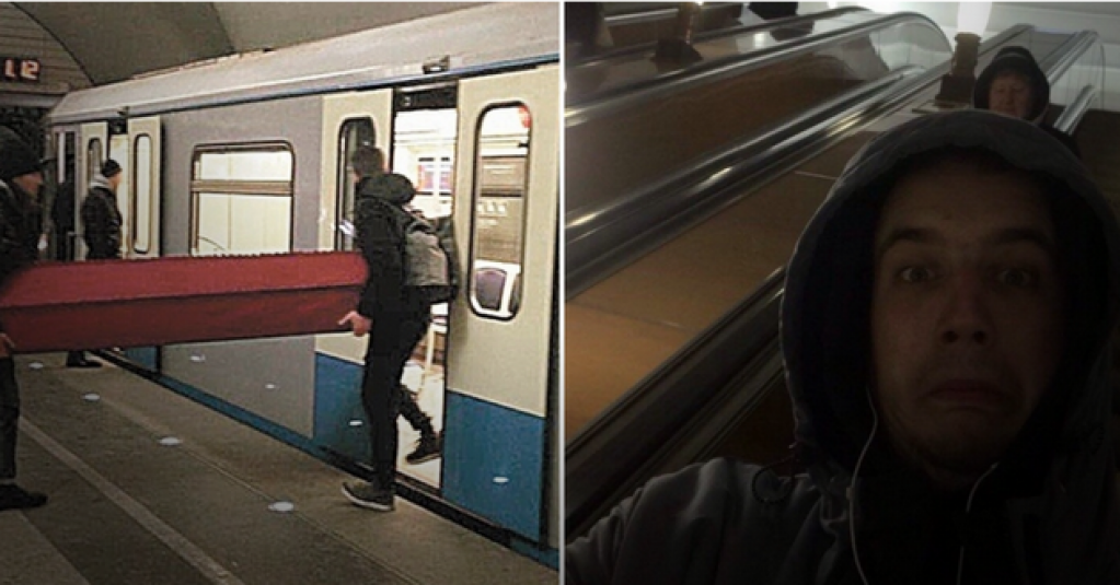 Житель столицы объяснил, почему вез в метро гроб, шокируя полицейских и пассажиров