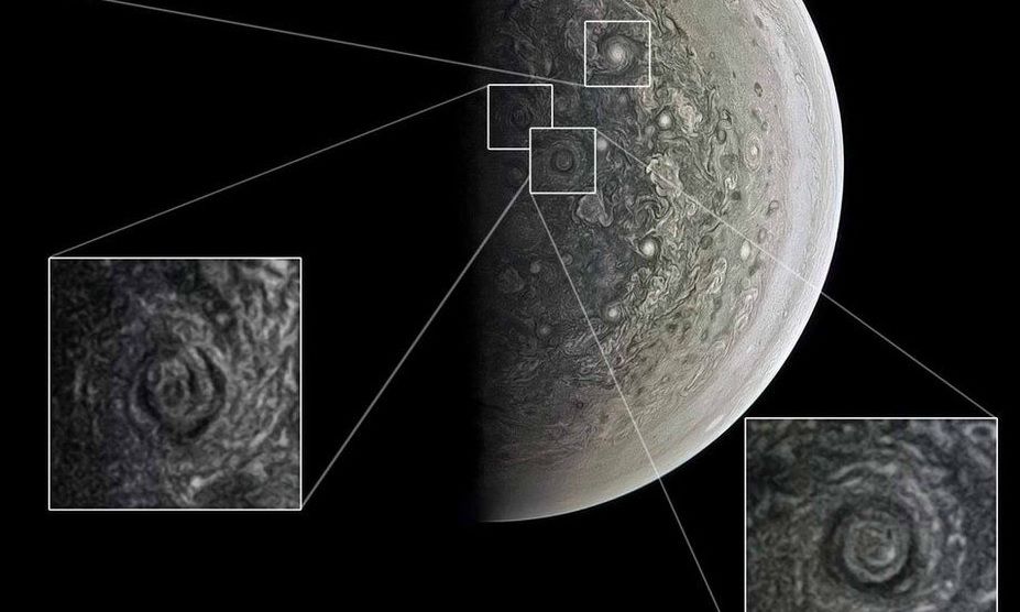 NASA показало невероятные бури на Юпитере. ФОТО