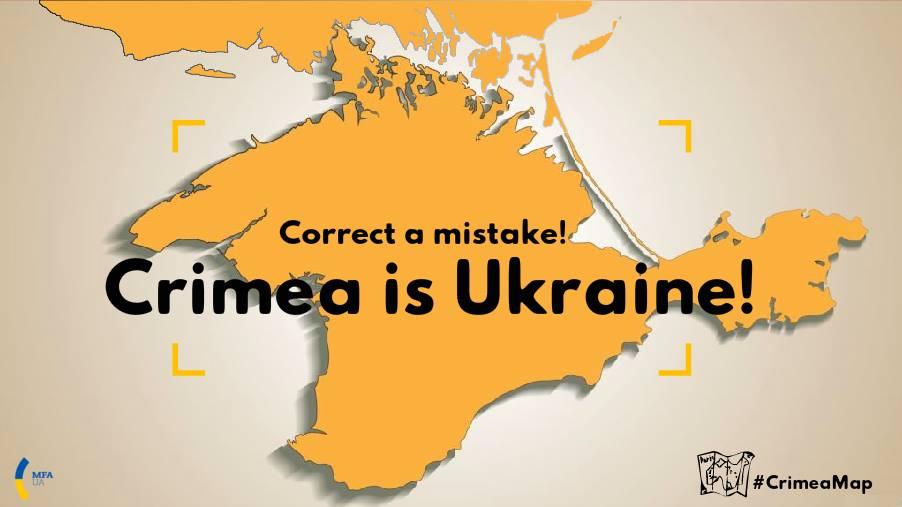 Посольство Украины негодует из-за «российского» Крыма на карте AFP