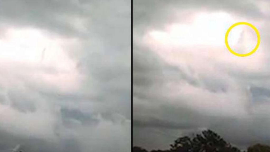 Девушке удалось снять на видео человека, гулявшего по облакам