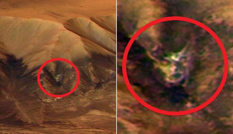 Глаза, рот и маленькие рожки: на Марсе заметили голову демона