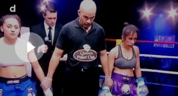 У девушки-бойца MMA случайно выпала грудь из майки. ВИДЕО