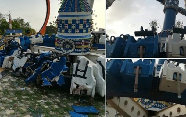 Видео не для слабонервных: страшные кадры падения аттракциона