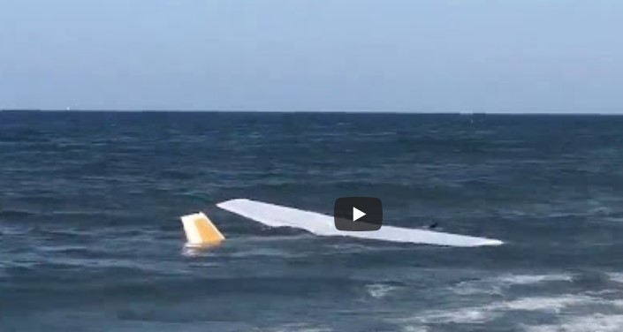 В Штатах самолет рухнул в океан прямо возле отдыхающих. ВИДЕО