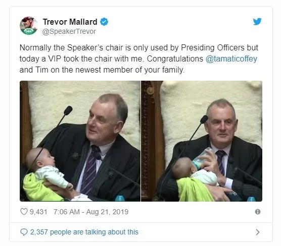 Спикер парламента кормил ребенка депутата, пока тот выступал с речью. ВИДЕО