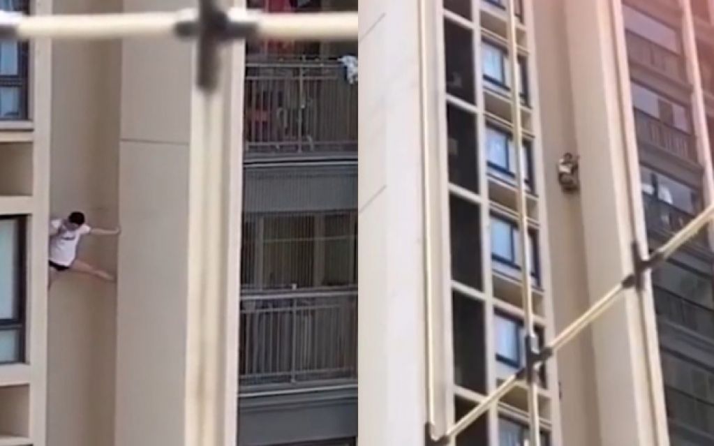 Невероятное ВИДЕО с мужчиной на стене дома стало вирусным