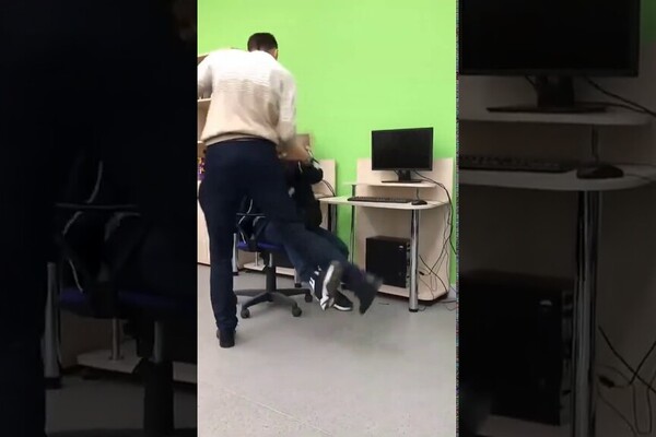 Школьник устроил потасовку с учителем, видео уже в Сети