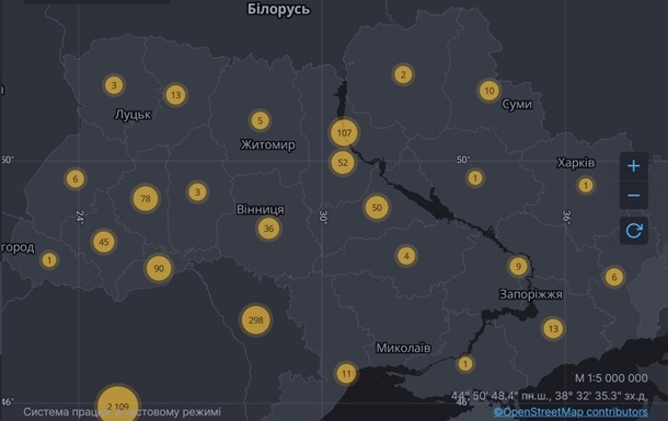 В СНБО представили онлайн карту распространения COVID-19 в Украине