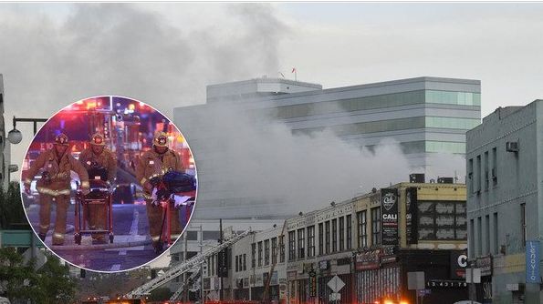 Горит центр Лос-Анджелеса: сначала прогремел взрыв и вспыхнул пожар