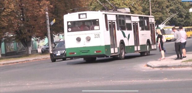 В Киеве "обнаженная" водитель троллейбуса набросилась на пассажира с кулаками