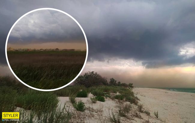 Страшная песчаная буря под Одессой: люди убегали в панике. ВИДЕО