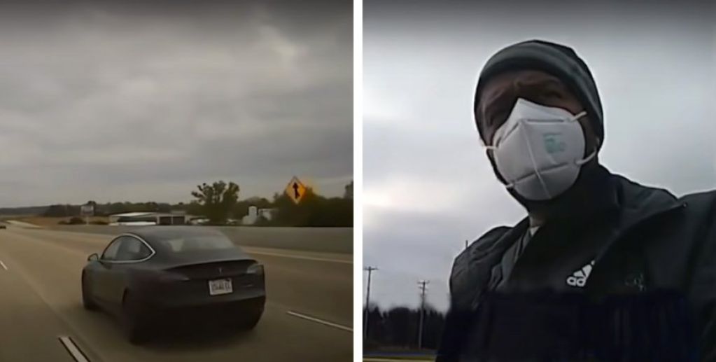 В США копы преследовали Tesla со спящим водителем. ВИДЕО