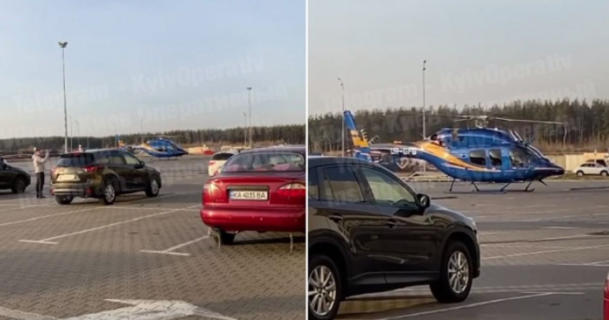 Вертолёт на парковке