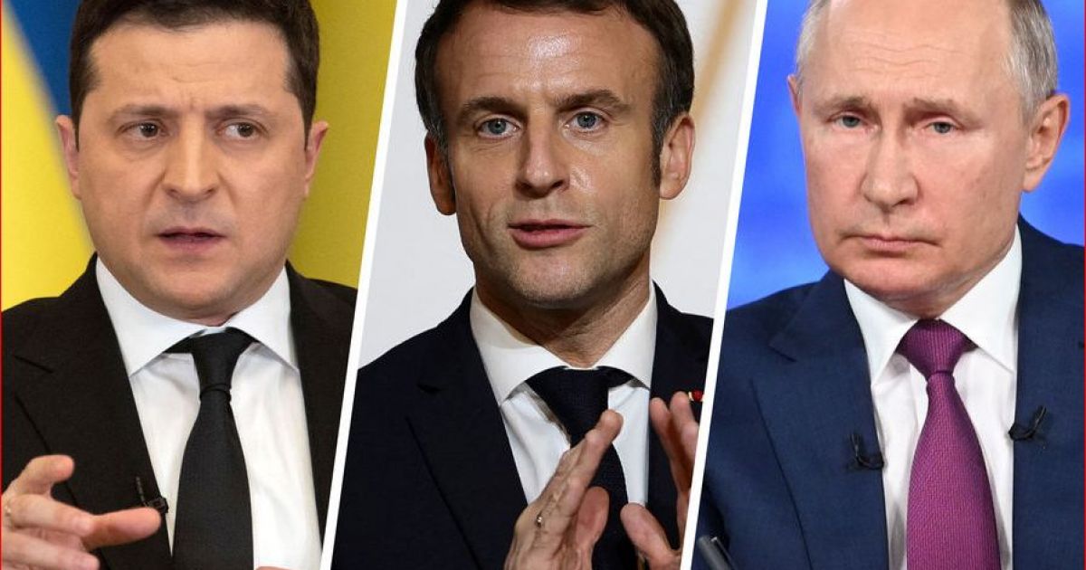 Зеленский, Макрон, Путин