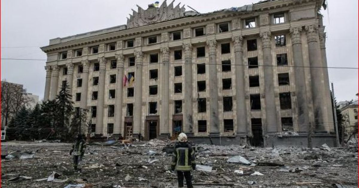 горсовет Харькова после обстрела
