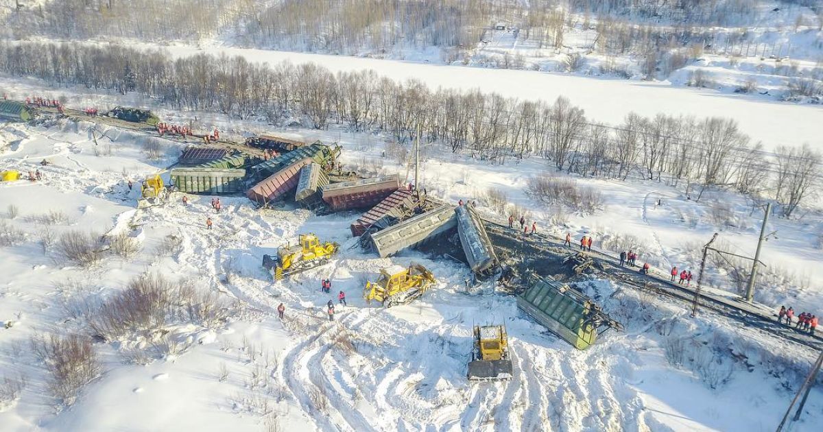 авария грузового поезда в Мурманской области