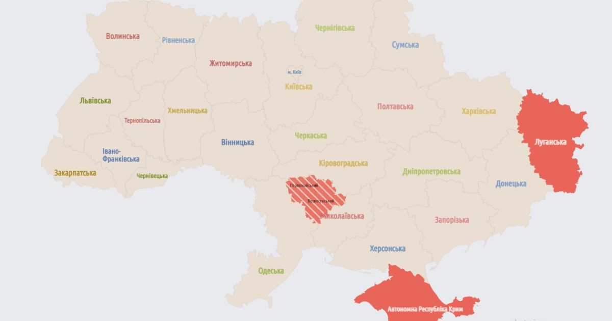 карта тревог по Украине