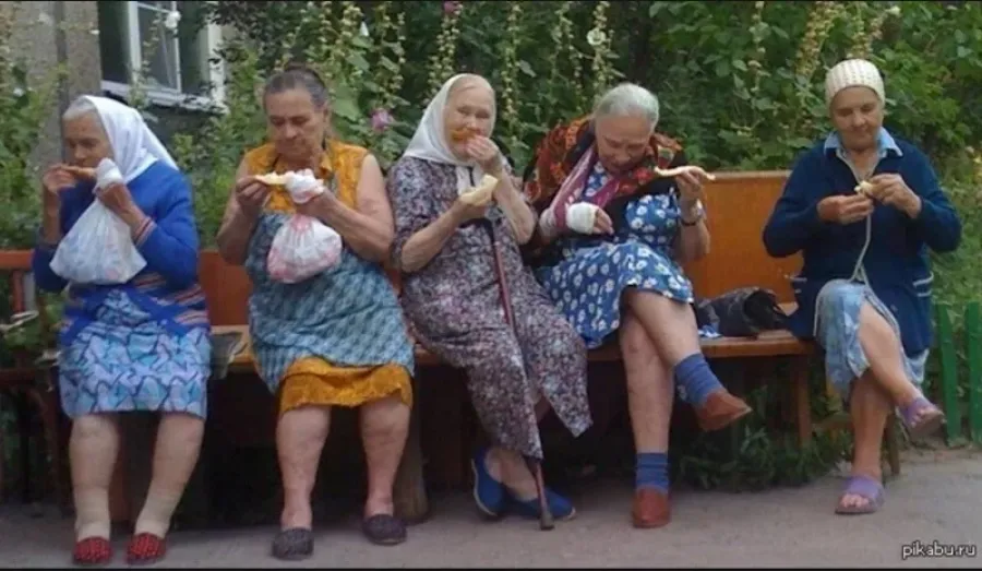 Бабушки на скамейке