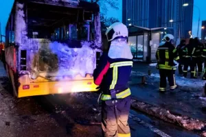 Спалахнула маршрутка у Києві
