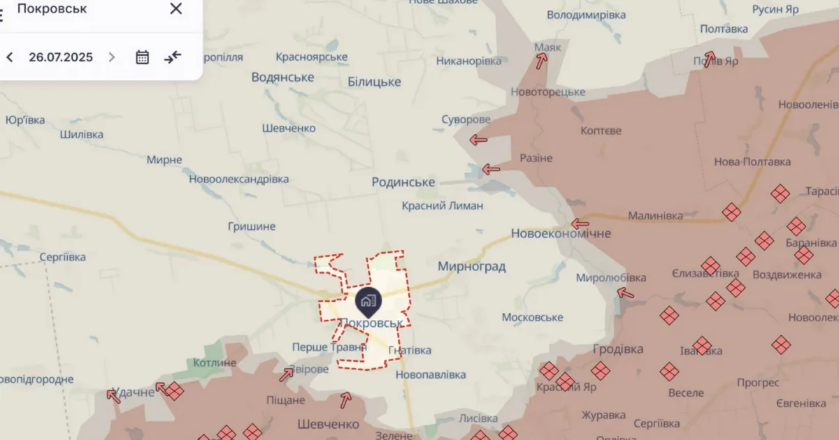 Покровск, карта