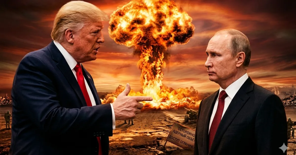 Трамп и Путин на фоне ядерного взрыва