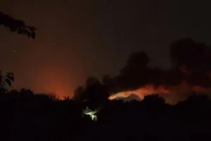 прилет, пожар